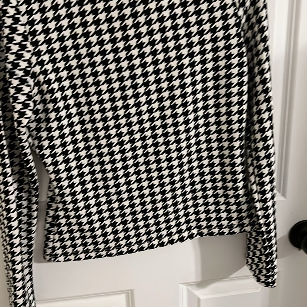 Black and White Houndstooth Women's Top - Picture 2 of 5